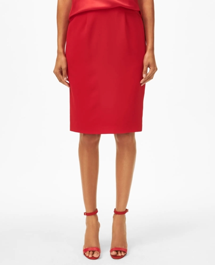 Pencil Skirt in Fine Twill Stretch Crepe, image 4