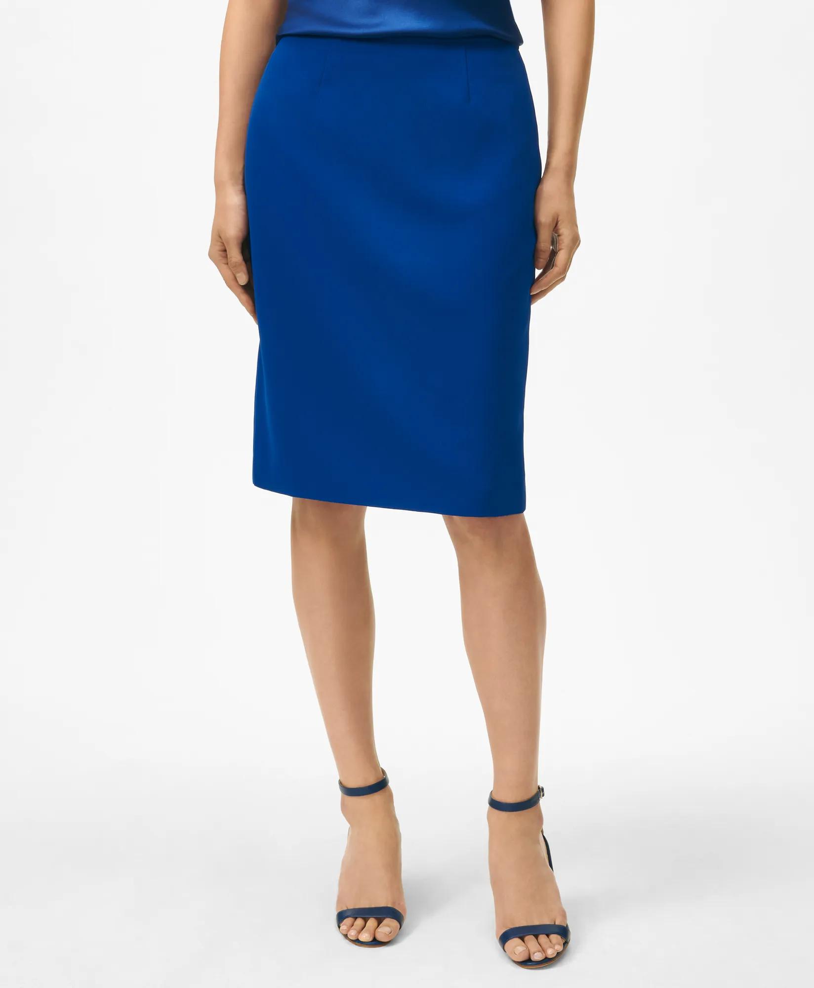 Pencil Skirt in Fine Twill Stretch Crepe, image 1