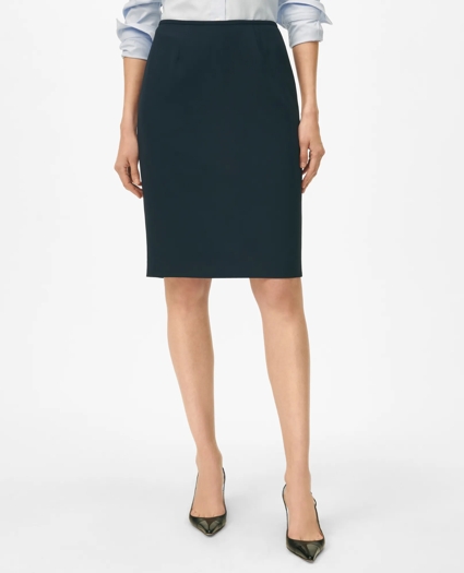 Pencil Skirt in Fine Twill Stretch Crepe, image 1