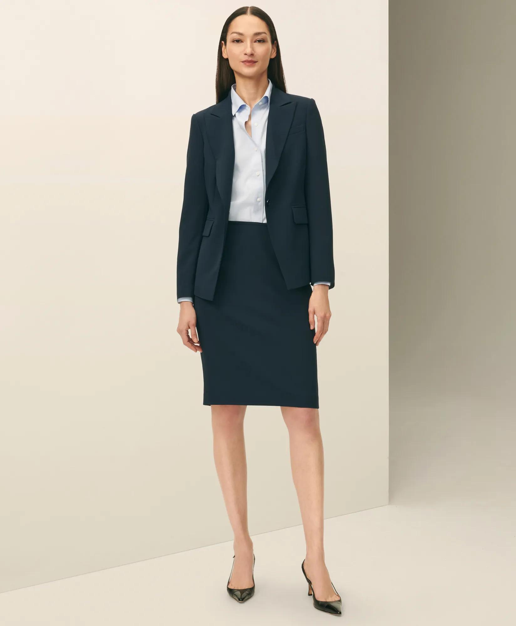 Pencil Skirt in Fine Twill Stretch Crepe, image 2