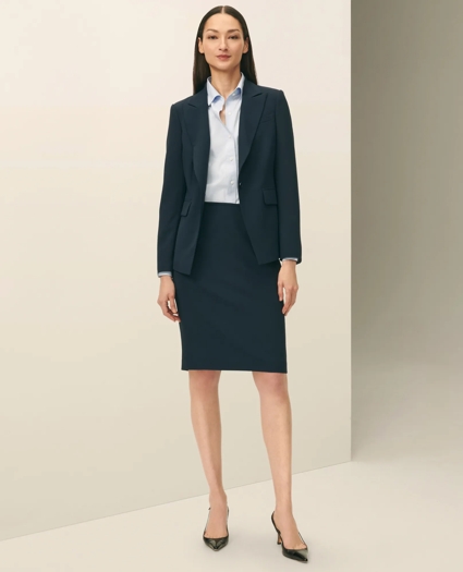 Pencil Skirt in Fine Twill Stretch Crepe, image 2