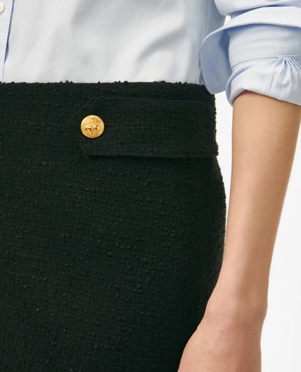 Button-Tab Skirt in Boucle, image 3