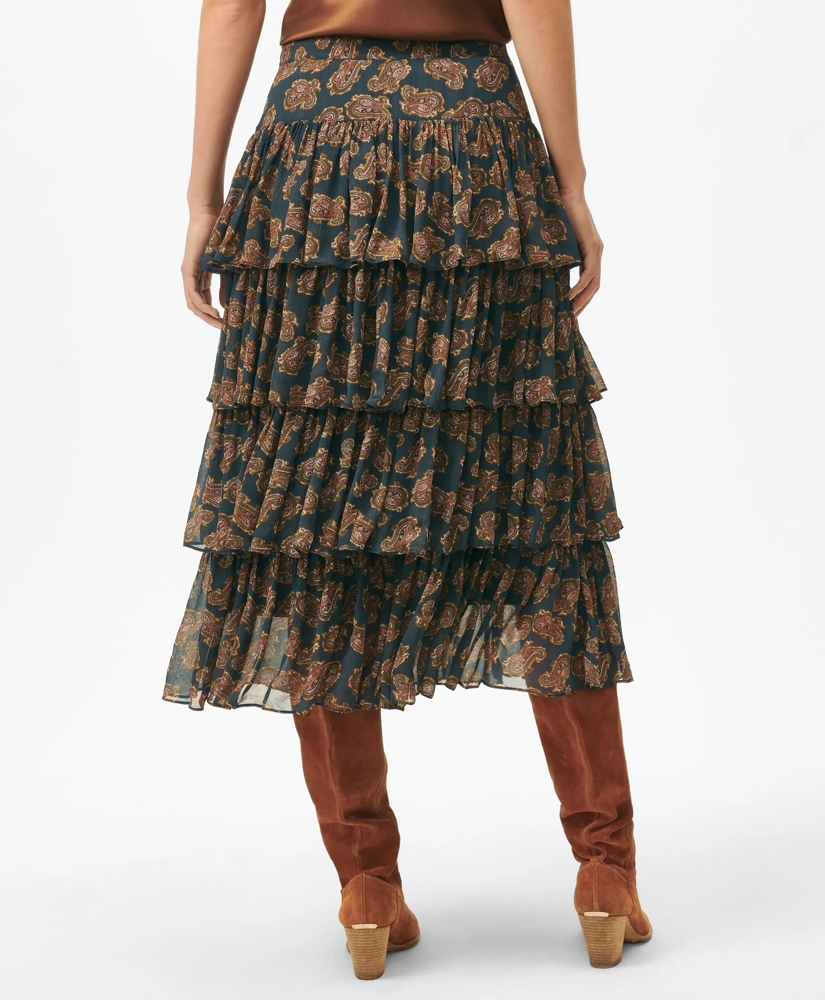 Tiered Skirt in Paisley Chiffon, image 4
