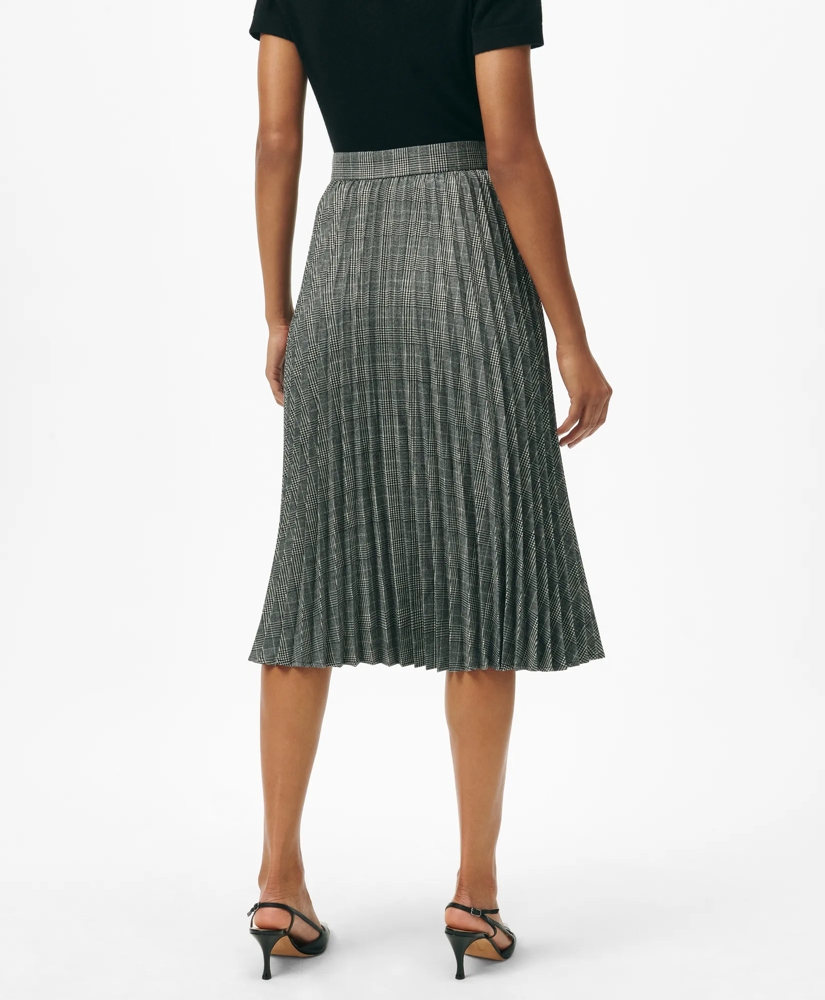 Pleated A-Line Skirt in Glen Plaid Wool Blend, image 4
