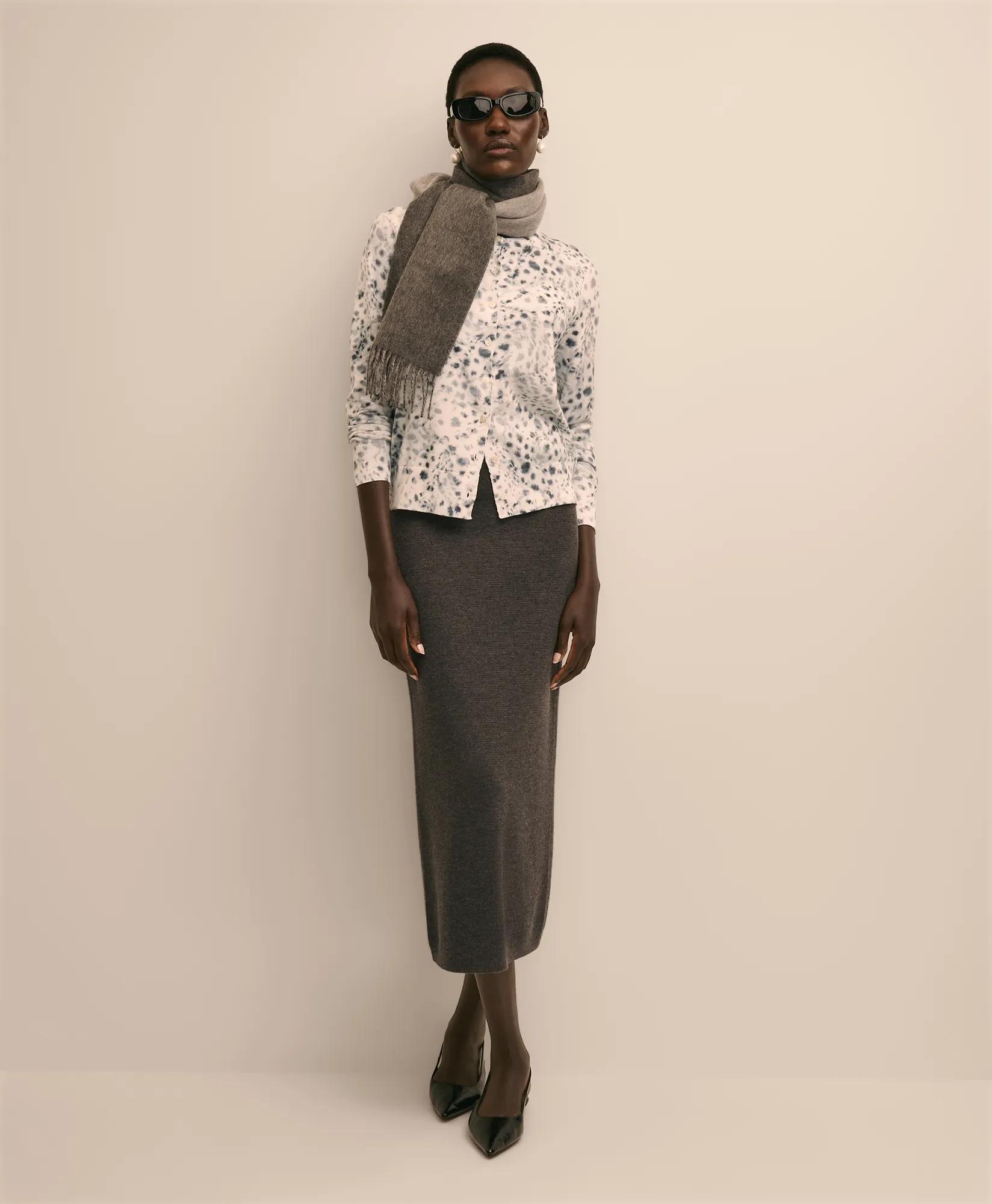 Knit Pencil Skirt in Merino Wool, image 1