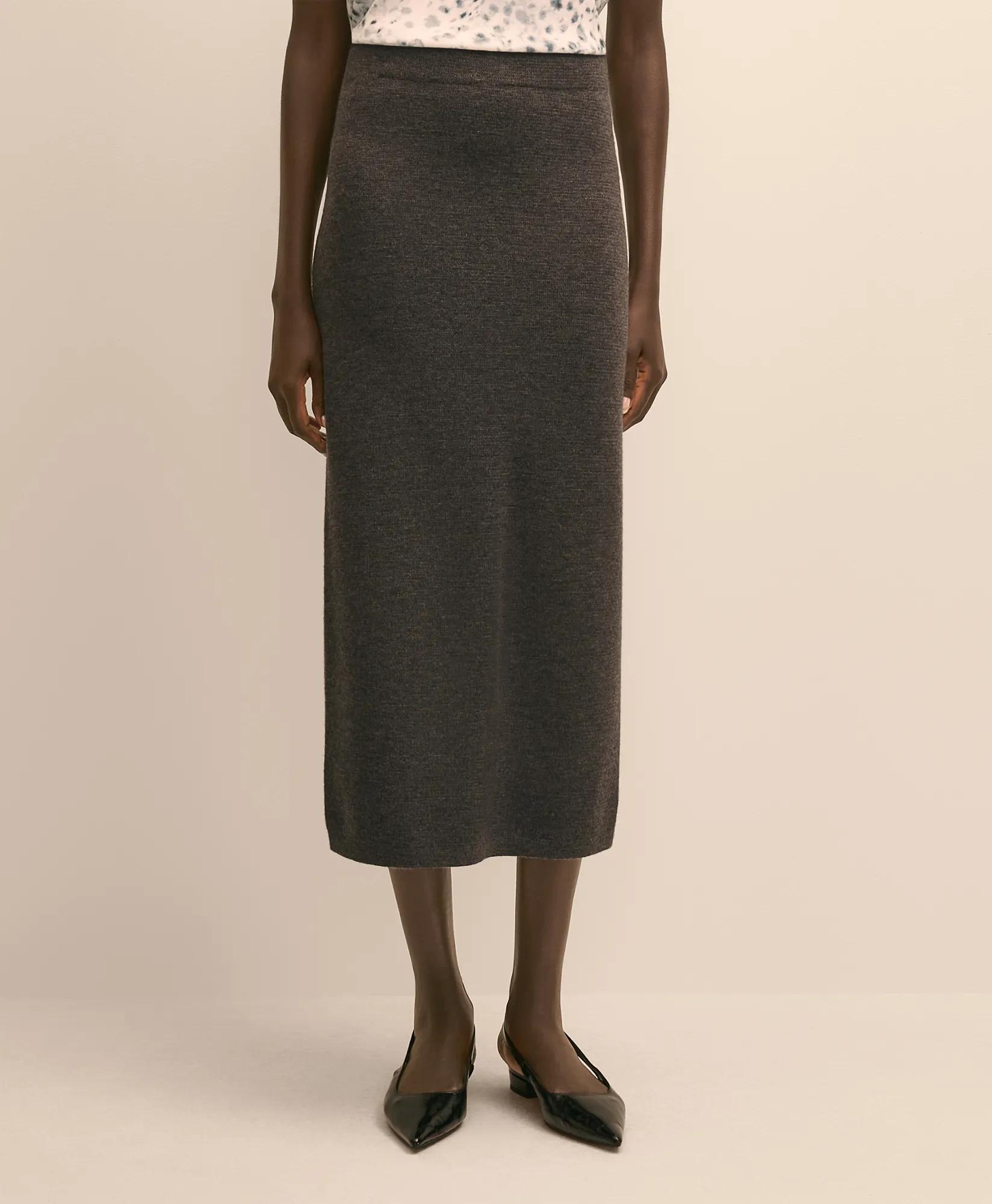 Knit Pencil Skirt in Merino Wool, image 2