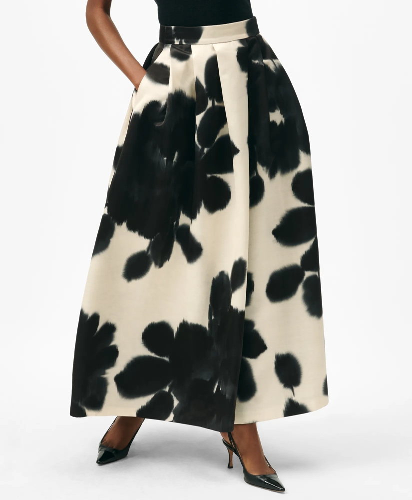 Floral A-Line Maxi Skirt in Twill, image 2