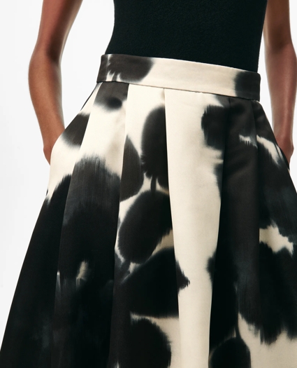 Floral A-Line Maxi Skirt in Twill, image 3