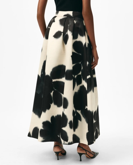 Floral A-Line Maxi Skirt in Twill, image 4