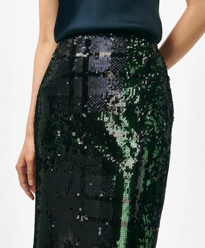 Pencil Skirt in Sequined Black Watch, image 2