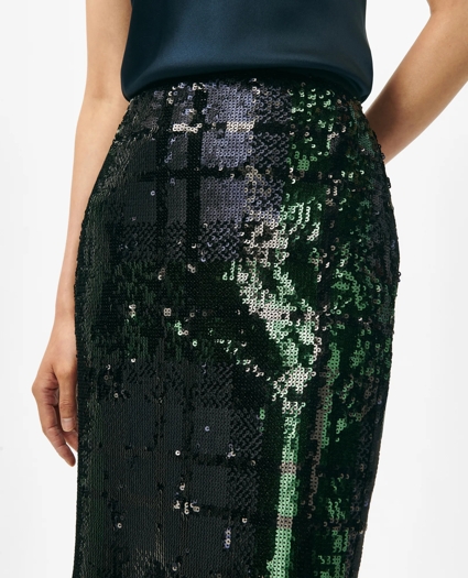 Pencil Skirt in Sequined Black Watch, image 2