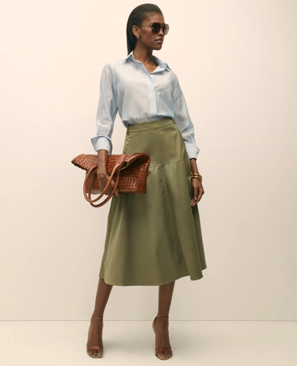 Cotton Sateen A-Line Skirt, image 1