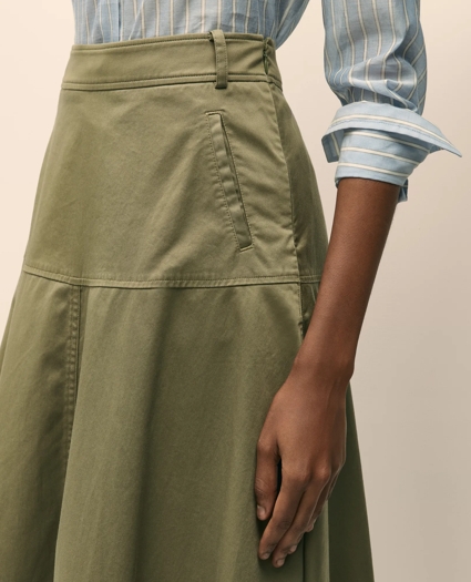 Cotton Sateen A-Line Skirt, image 2