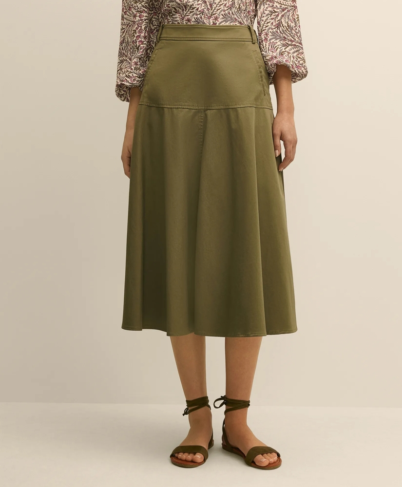 Cotton Sateen A-Line Skirt, image 2