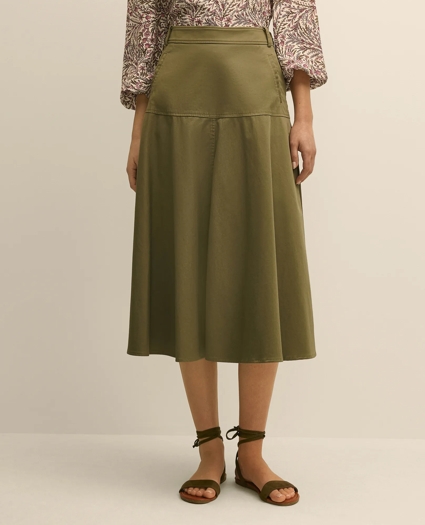 Cotton Sateen A-Line Skirt, image 2