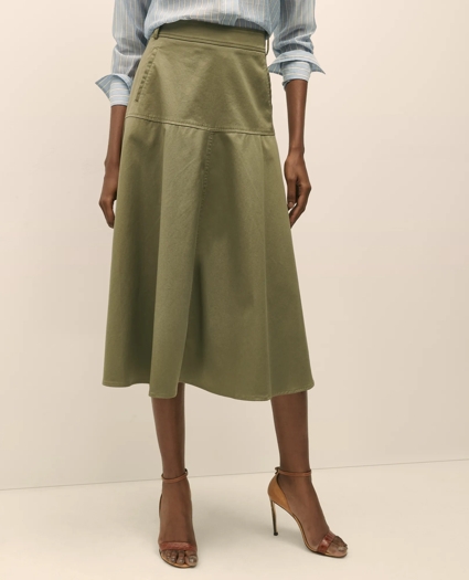 Cotton Sateen A-Line Skirt, image 3