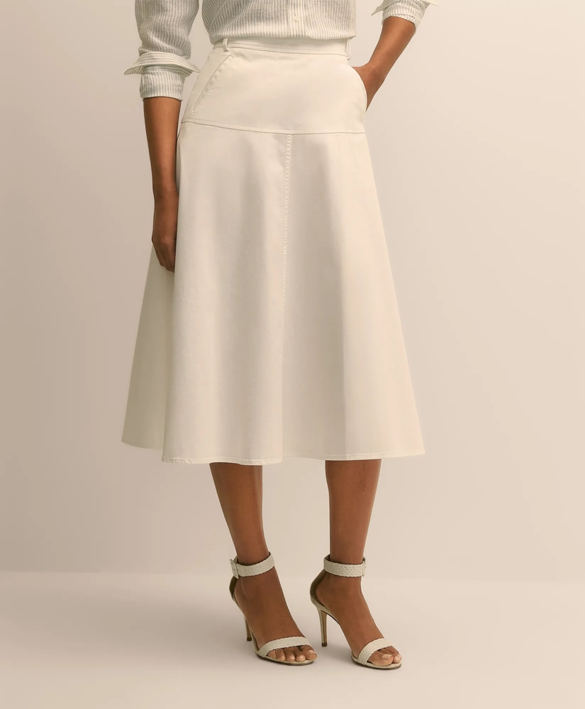 Cotton Sateen A-Line Skirt, image 2