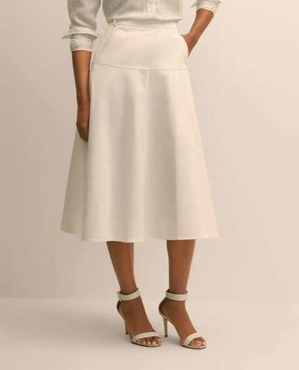 Cotton Sateen A-Line Skirt, image 2