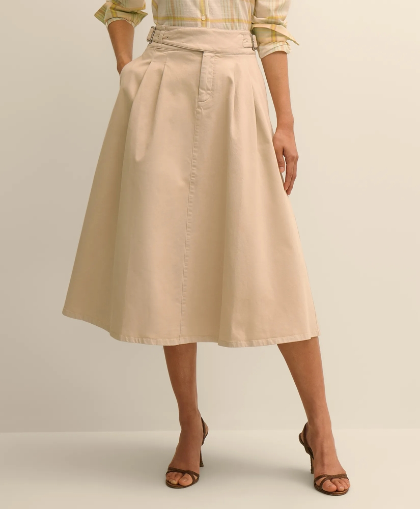 Gurkha Pleated Skirt in Cotton Blend, image 2