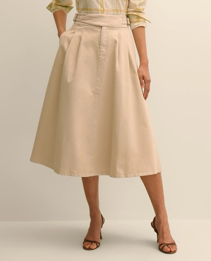 Gurkha Pleated Skirt in Cotton Blend, image 2