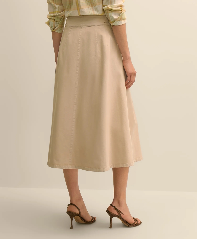 Gurkha Pleated Skirt in Cotton Blend, image 3