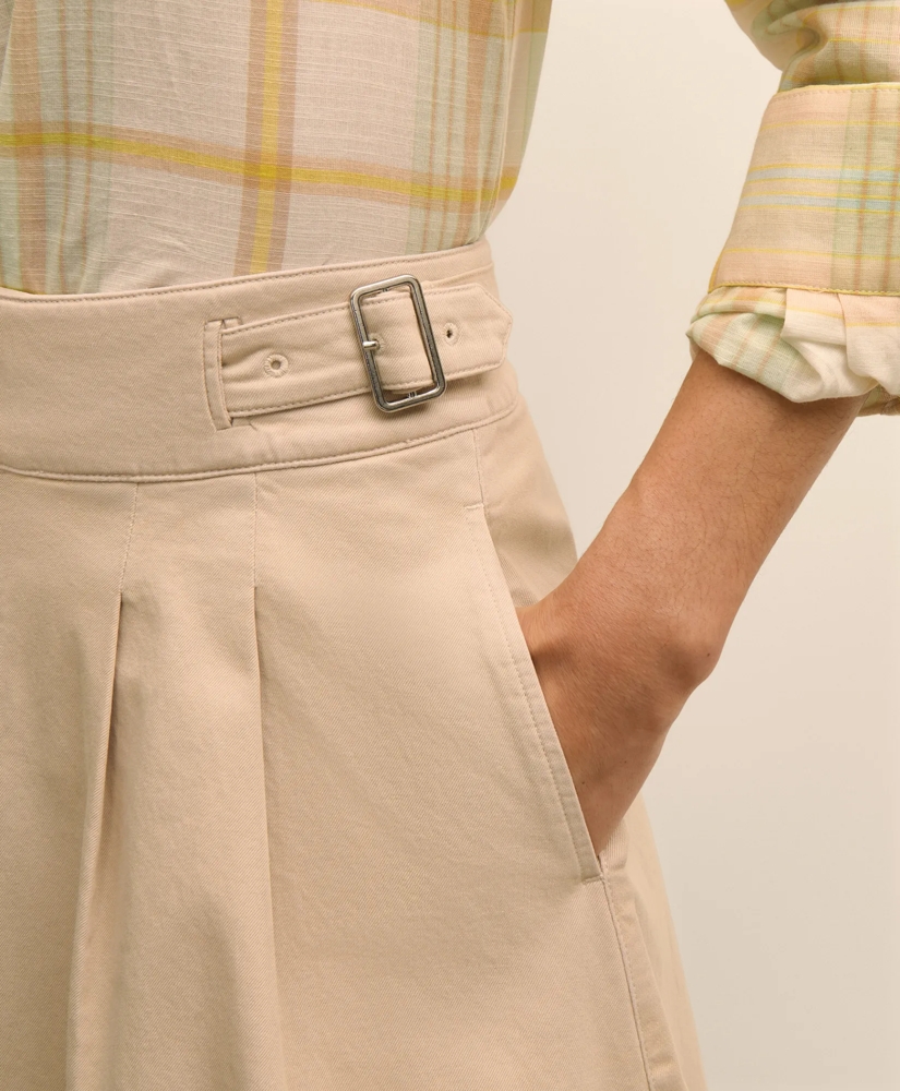 Gurkha Pleated Skirt in Cotton Blend, image 4