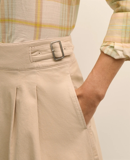 Gurkha Pleated Skirt in Cotton Blend, image 4