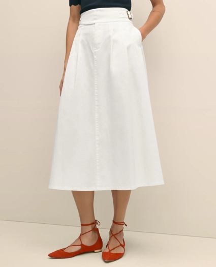 Gurkha Pleated Skirt in Cotton Blend, image 2