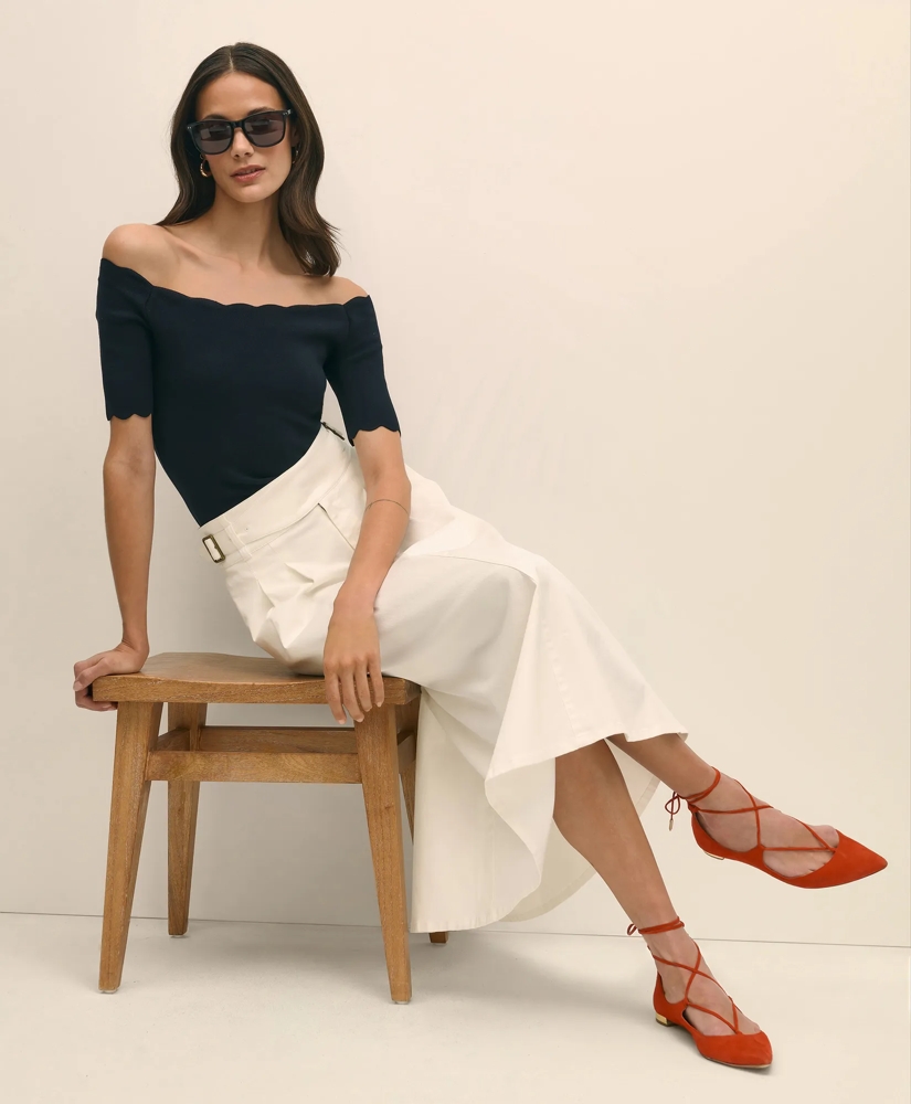 Gurkha Pleated Skirt in Cotton Blend, image 3