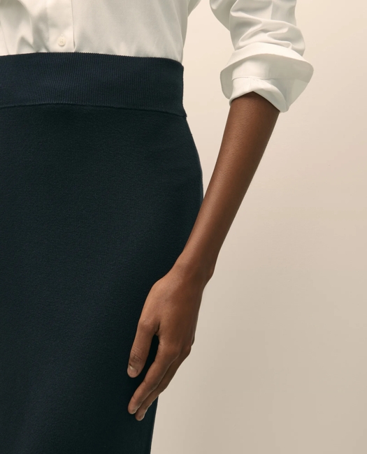 Silk Blend Sweater Pencil Skirt