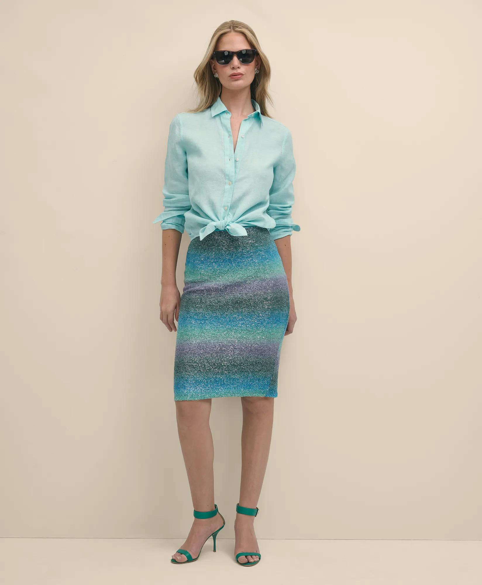 Ombre Sequin Pencil Skirt