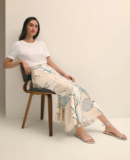 Flare Midi Skirt In Abstract Print, image 2