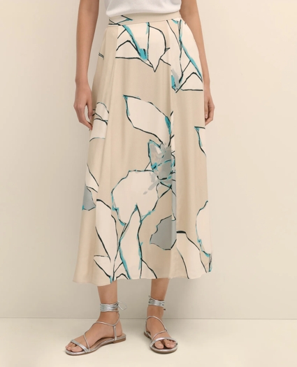 Flare Midi Skirt In Abstract Print, image 3