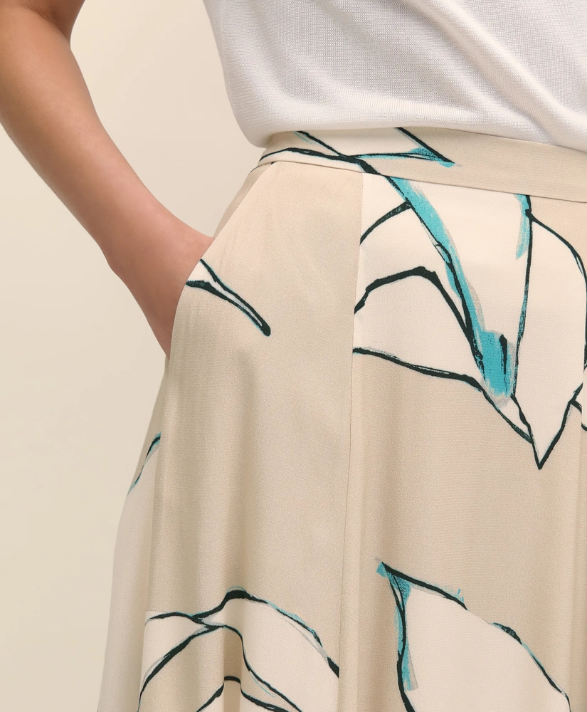 Flare Midi Skirt In Abstract Print, image 4