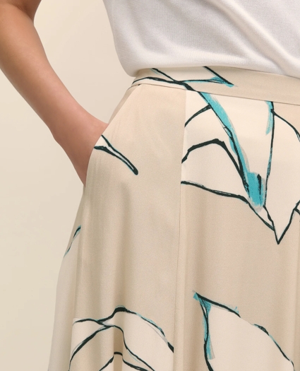 Flare Midi Skirt In Abstract Print, image 4