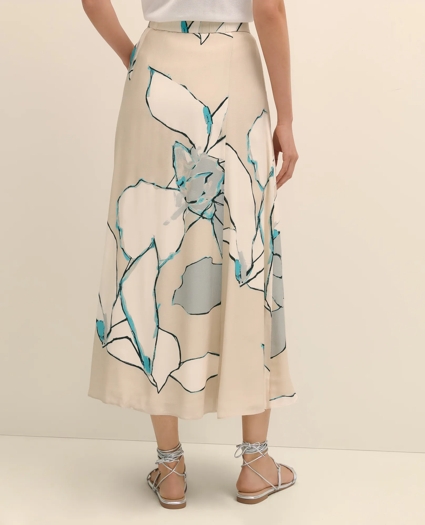 Flare Midi Skirt In Abstract Print, image 5