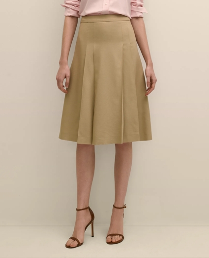 A-Line Wool-Blend Pleated Skirt, image 2