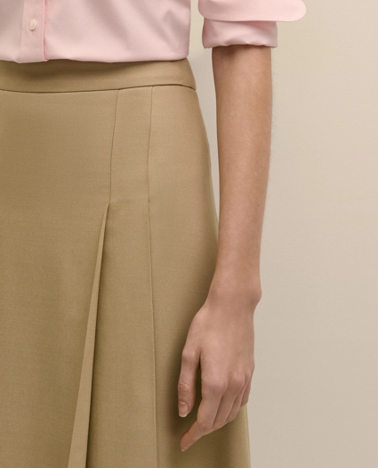 A-Line Wool-Blend Pleated Skirt, image 3
