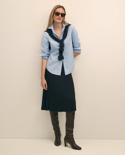 Silk Viscose Pleated Sweater Skirt, image 1
