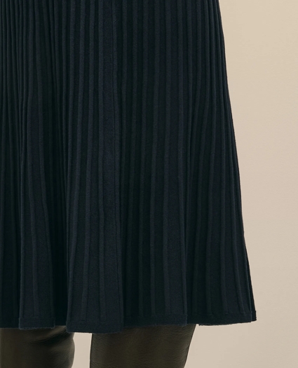 Silk Viscose Pleated Sweater Skirt, image 3