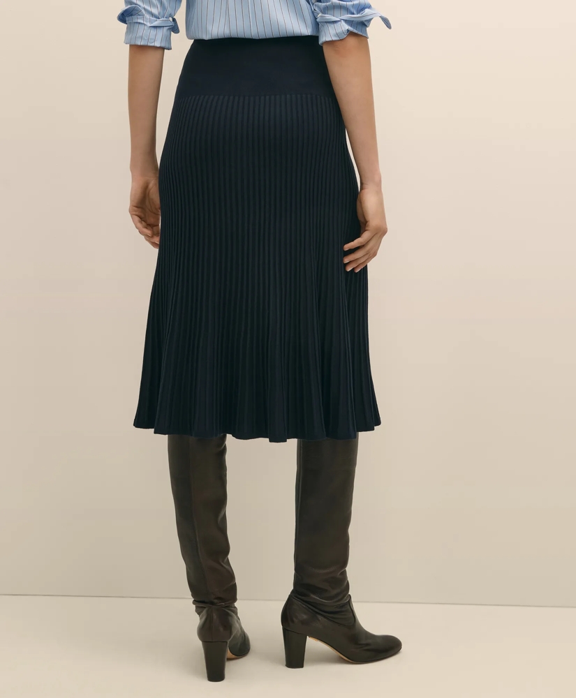 Silk Viscose Pleated Sweater Skirt, image 4