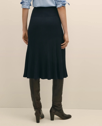 Silk Viscose Pleated Sweater Skirt, image 4