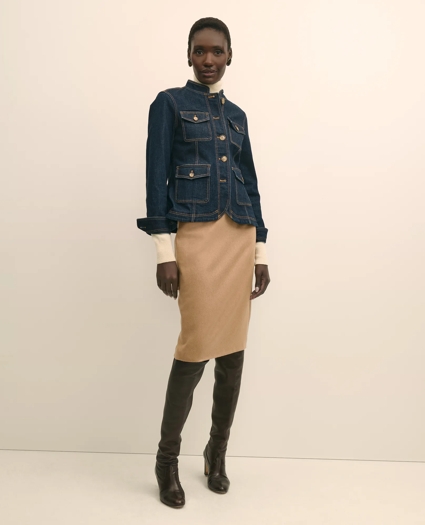 Camel Hair Pencil Skirt, image 1