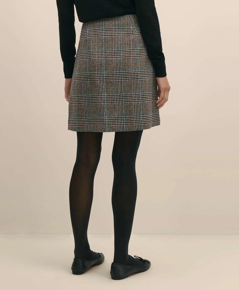 Wool Multi-Check Wrap Mini Skirt, image 4