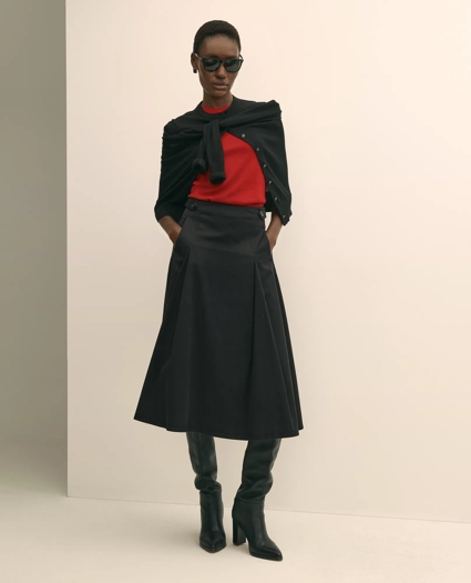 Cotton Twill A-Line Skirt, image 1