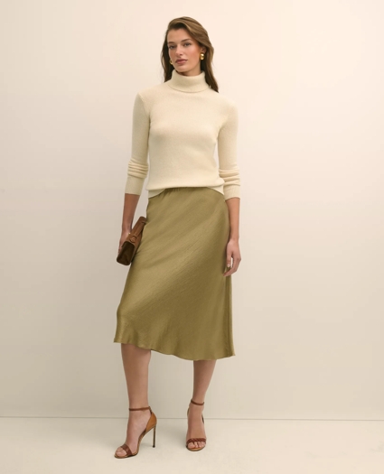 Viscose Bronze-Gold Slip Skirt, image 1