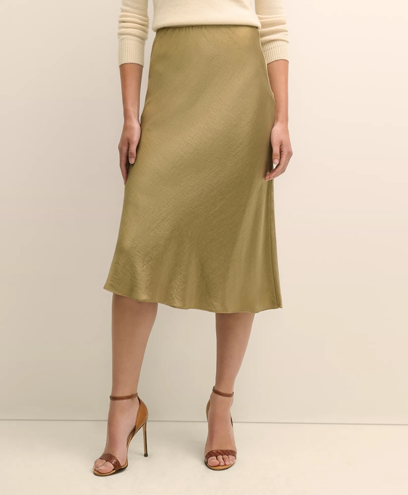 Viscose Bronze-Gold Slip Skirt, image 2