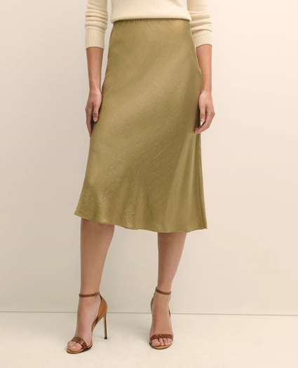 Viscose Bronze-Gold Slip Skirt, image 2
