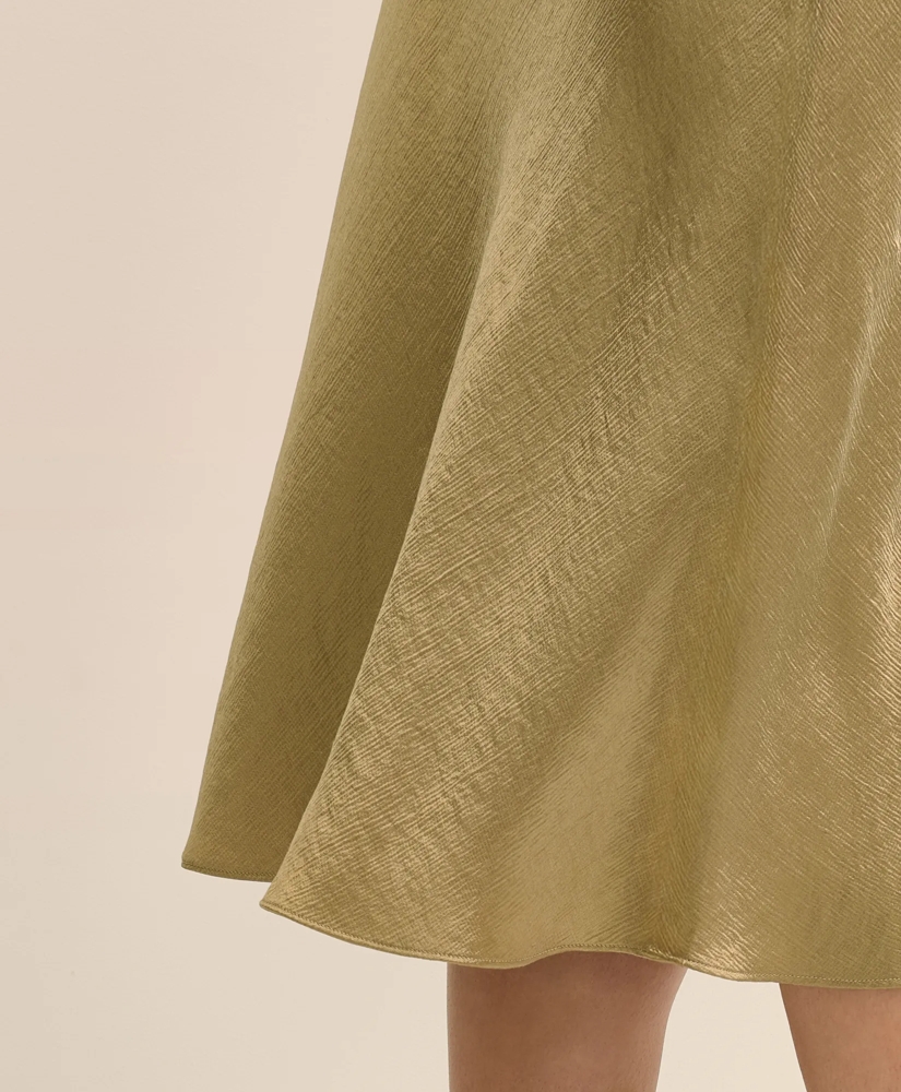 Viscose Bronze-Gold Slip Skirt, image 3