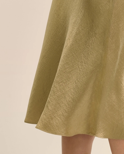 Viscose Bronze-Gold Slip Skirt, image 3